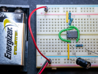 Flashing LED using a 555 Timer in Astable Mode