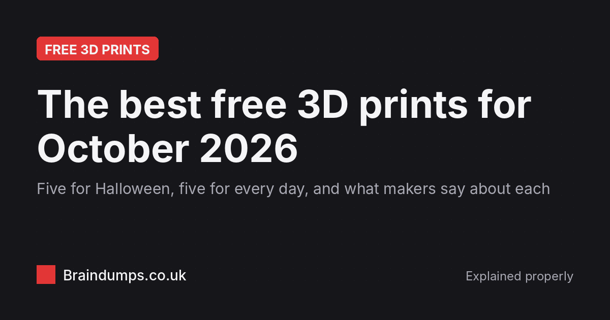 The best free 3D prints for October 2026
