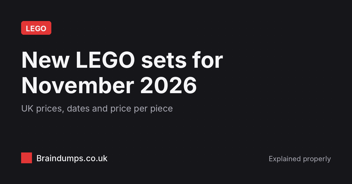 New LEGO sets for November 2026